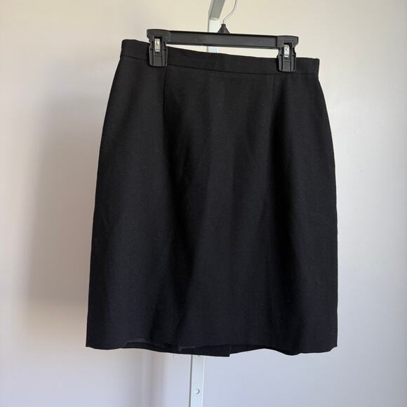 Vintage Wool sz 4 Black Ski Skirt Classic Pencil‎ Mid-Length - Picture 1 of 8